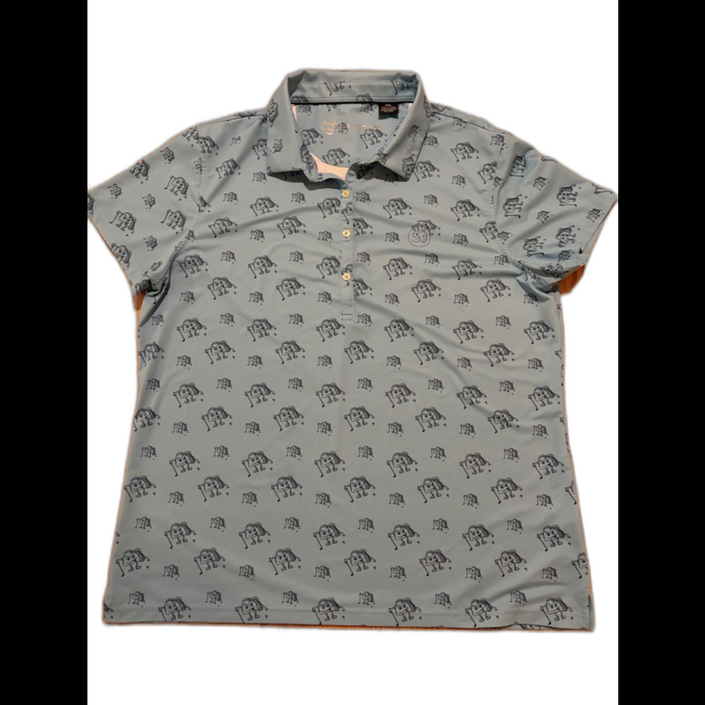 SWINGJUICE Golf & Tacos Men's Polo Blue UPF 50 XXL Performance Fun Shirt